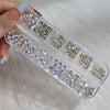 Gold Flat Back Nail Rhinestones Crystals 12 Grids Manicure Diamond