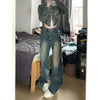 Y2K Hollow Out Bandage Jeans Women High Waist