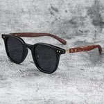 New Men Vintage Wooden Frame Sunglasses Classic Brand Square Sun Glasses