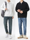 2024 Half-Zip Sweatshirts Men Korean Fashion Shirts Collar Long Sleeve
