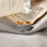 Retro Gold Two Tone Open Ring with Double Goutte Design: Trendy Wedding Jewelry 2023