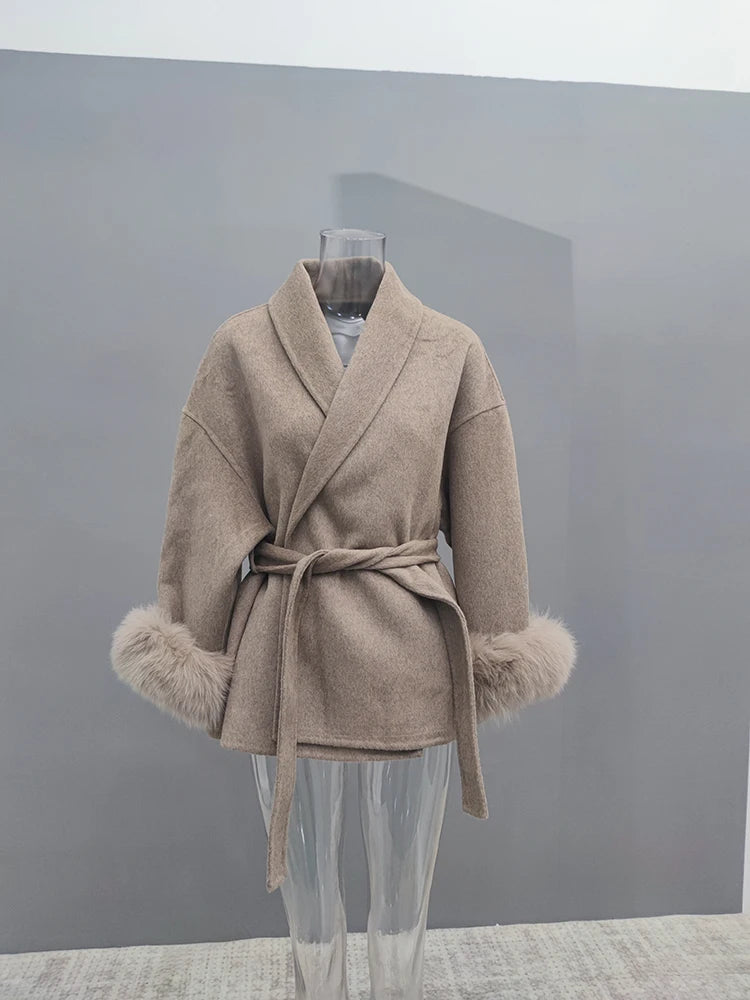 Patchwork Woolen Coat Beautiful Jacket Autumn 2024