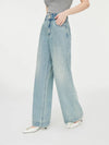 Elegant Wide-leg Jeans For Women Autumn 2024 Straight