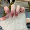 Acrylic RedBlack Gradient Press-on Nails Coffin Ballerina False