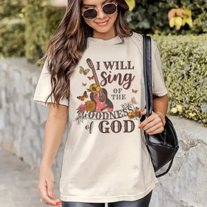 Women Vintage Boho Guitar Bible Verse Faith T-Shirt