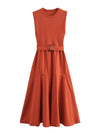 Sleeveless O-Neck Patchwork Dress