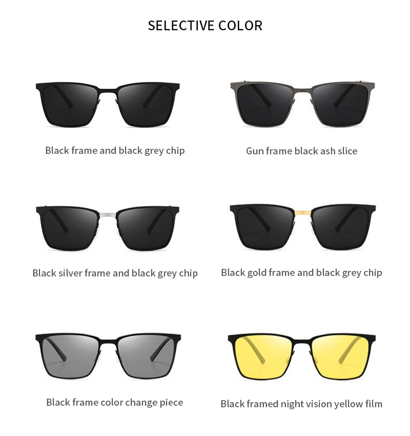 Newest Polarized Sunglasses Square Frame Men Women Sun Glasses