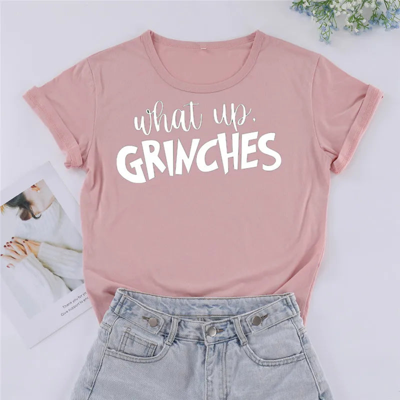 What Up Grinches Christmas Y2K Streetwear Top T-Shirt