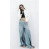 Y2K Blue High Waist Baggy Jeans Women 90s Grunge