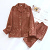 2025 new spring and summer women's pajamas suit long-sleeved trousers two-piece