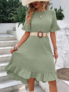 Lace-Up Short Sleeve Dress
