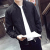 Black Slim Fit Stand Collar Jacket Coat for Men, Thin and Lightweight