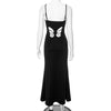 Hollow Butterfly Backless Maxi Dress Women Y2K Party