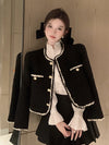 Elegant Buttons Cropped Coat Casual O Neck Jacket