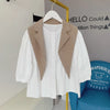Girls 2-7y Fashion Cotton Dress Vest Shawl 2pcs Toddler Long Blouses