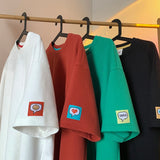 Harajuku Streetwear Fashion Vintage T Shirt Sticker Element Men's T Shirt Oversize Tee