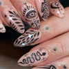Colorful Glossy Acrylic Press On Nails Long Coffin Tips