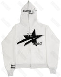Y2k Falling StarBoy Kpop Winter Button Hip Hop Couple Jacket Hoodies Zip