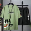 Set for Men T shirt Men's Summer Leisure Suit Trend Printing Short Sleeve T-shirt