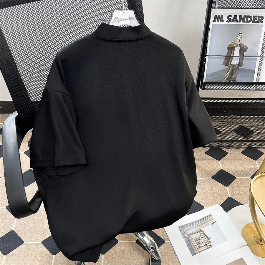 Elevate Your Style with Loose-fit, Shoulder-Padded Korean T-shirts