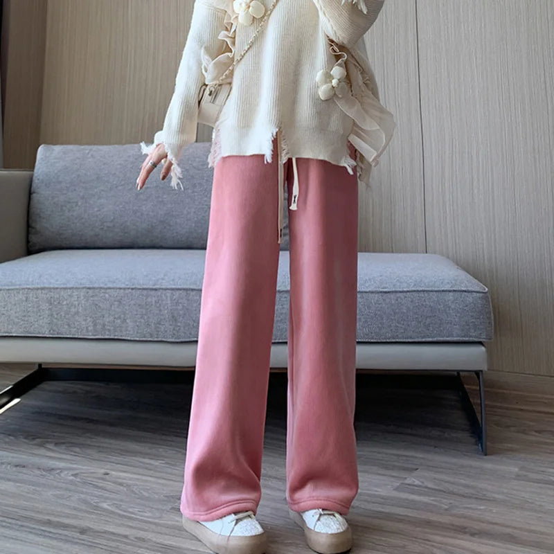 Elastic Waist Wide Leg Trousers