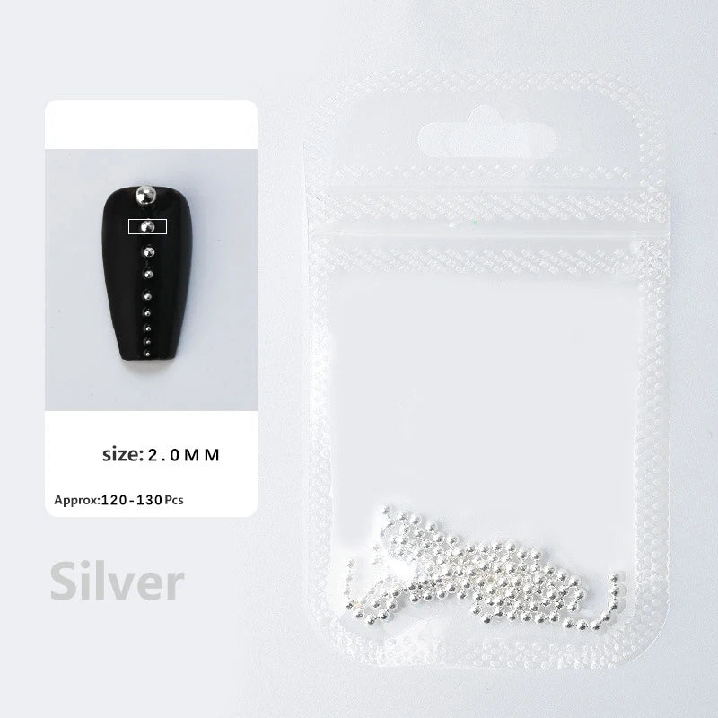 0.4mm-1.5mm Nail Art Beads Steel Ball Metal Micro Caviars Alloy