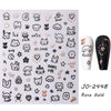 Kawaii Little Black Cat Nail Stickers Cartoon Cute Cat Stars