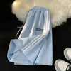 Striped Sweatpants High Waisted Loose Straight