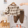 Cotton Pullover And Sticker Pants Suit For Toddler Boys