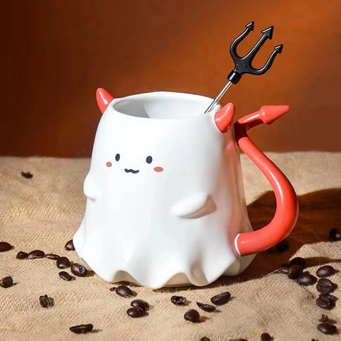 Dessert Milk Cup Stirring Spoon Office Mug Oatmeal Mug Halloween Gift
