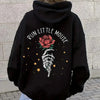 Skeleton hand and Rose Graphic Print Sweatshirt