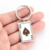Punk Lucky Ace of Spades Keychain Stainless Steel Pendant
