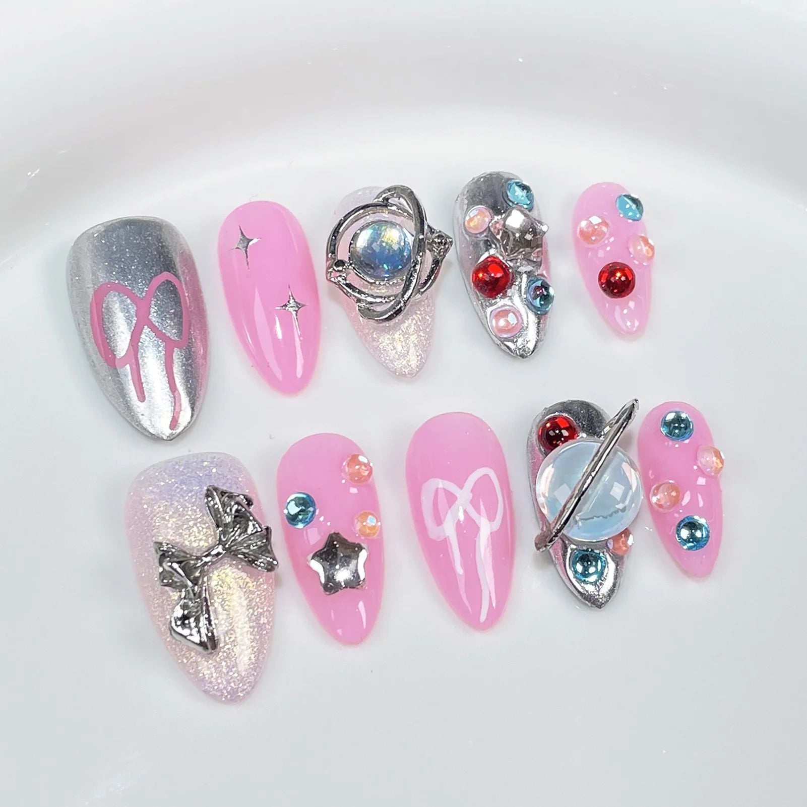 Stardust and Bows Nail Set