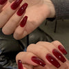 Acrylic RedBlack Gradient Press-on Nails Coffin Ballerina False