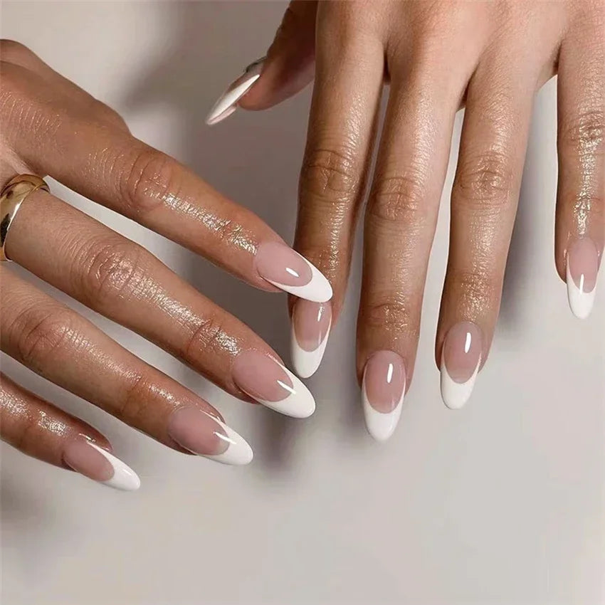 Colorful Glossy Acrylic Press On Nails Long Coffin Tips