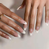Colorful Glossy Acrylic Press On Nails Long Coffin Tips