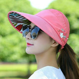 Womens Ladies Summer Wide Brim Foldable Sun Hat Anti-UV Beach Visor Caps Hats