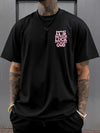 Men’s Retro Never Luck Printed Athletic T Shirt Summer