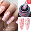 7ML Pink Glitter Quick Extension Gel Nail Polish Gold Foils