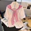 Women's Striped Short Sleeve Pocket Shirt