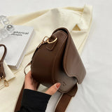 Leather Saddle Armpit Bags Shoulder Crossbody Bag Ladies Vintage