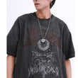 Men's Hip Hop Evil Eye Print Short Sleeve Cotton Oversize T-shirt