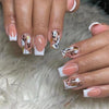 Colorful Glossy Acrylic Press On Nails Long Coffin Tips