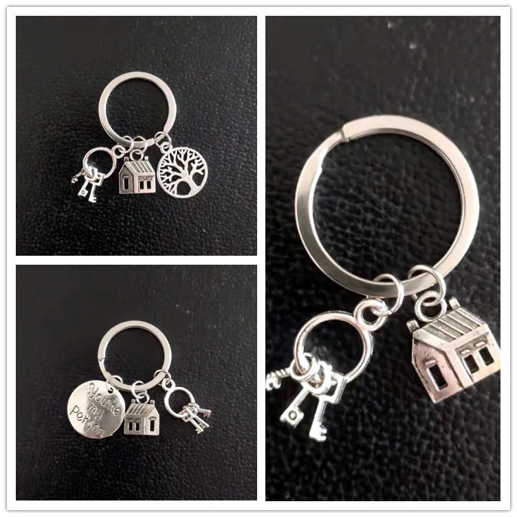 You are my person  Fashion Key House Tree Key ring Family member