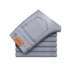 Thin Men's Elastic Cotton Jeans Fashion Gray Comfortable