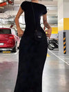 Backless Elegant Women Dress Basic Short Sleeve