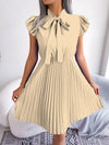 Bow Collar Lace-Up Dress