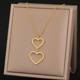 Stainless Steel Necklaces Elegant Exquisite Heart Infinity Symbol Heartbeat Pendants