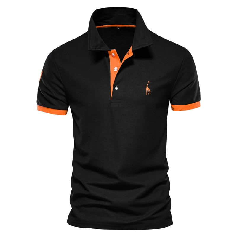 New Summer Fashion Brand Men's Polo Shirts - Slim Fit, Casual Solid Color with Embroidery, 35% Cotton