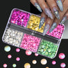 Crystal Nail Rhinestones 24pcs Transparent Alloy Ice Pile Drill